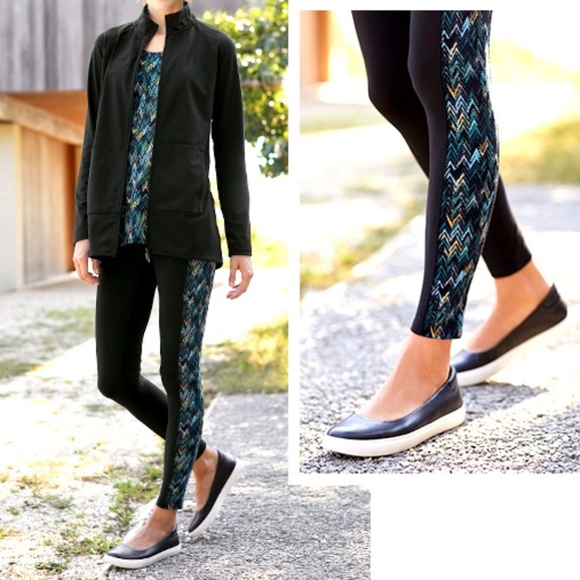 🆕 J.Jill Pure Fit Womens PLUS 2X Santorini Leggings Black NWT NEW - Picture 2 of 6